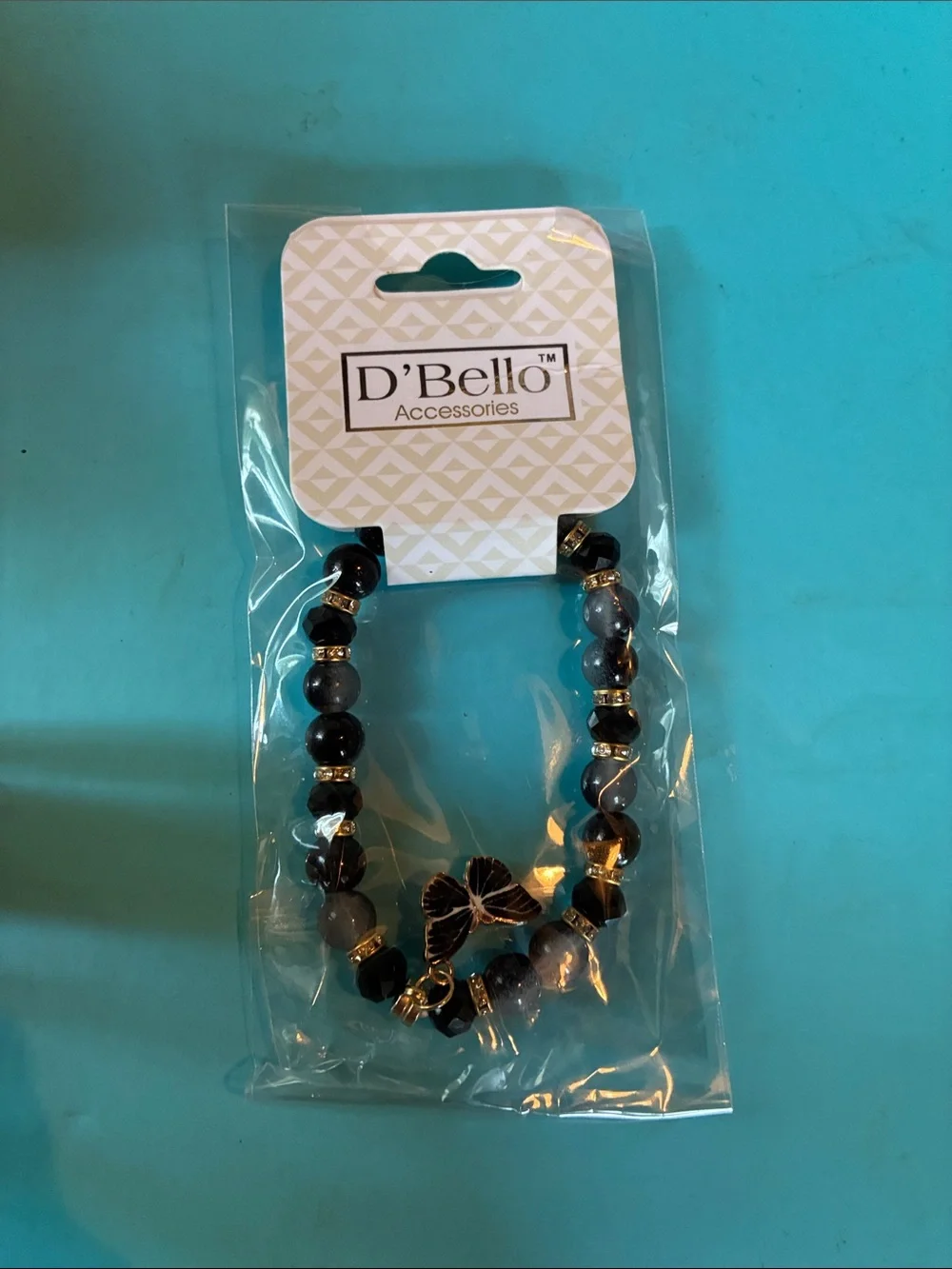 Black and Gold Beaded Bracelet